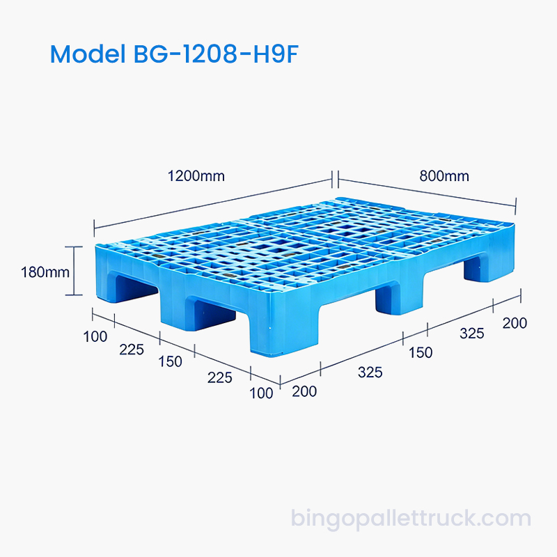 1200x800mm Pailéad Plaisteacha HDPE 9-Cosa Dleacht Trom le haghaidh Loighistic