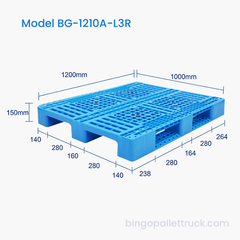 1200x1000mm Lightweight 3 Runner Plaisteacha Pailéad le haghaidh Stóras