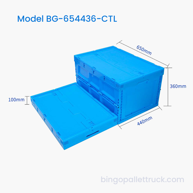 Bosca Tote Plaisteacha Collapsible 80L le clúdach le haghaidh stóras