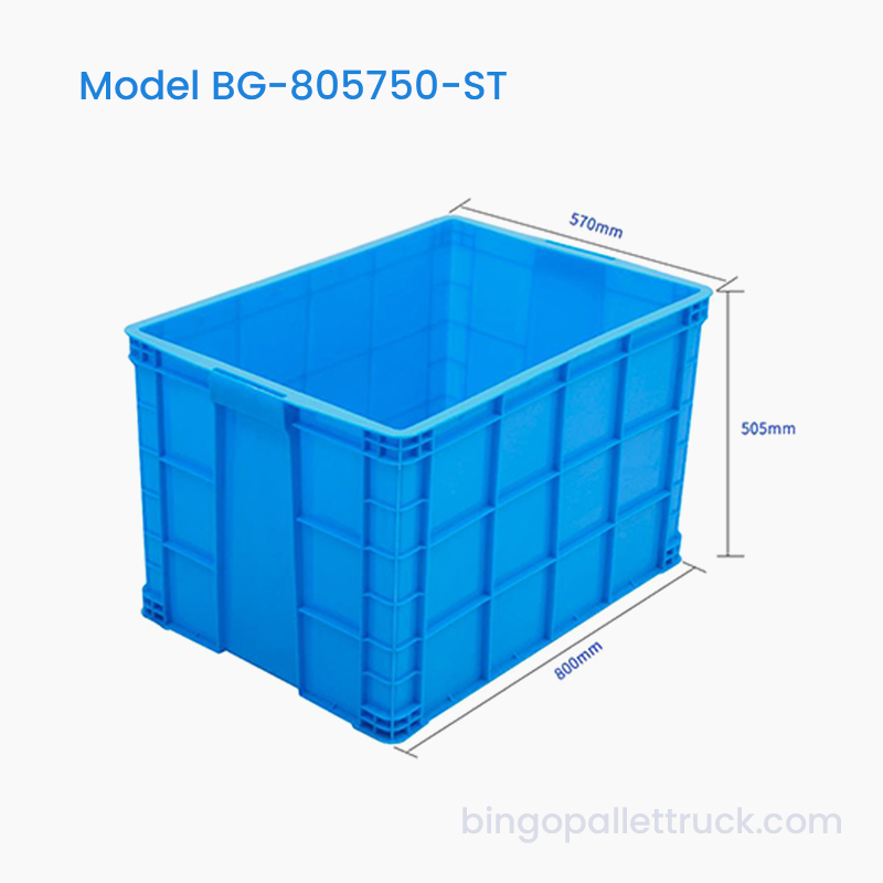 Bosca Tote Plaisteacha Stackable 194L le haghaidh Stóráil Comhpháirte Móra