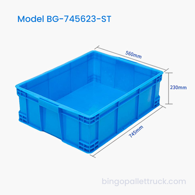 Bosca Tote Plaisteacha Stackable 77L HDPE le haghaidh Páirteanna Ceardlainne
