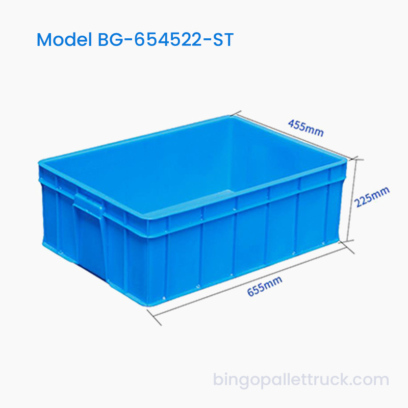 Bosca Tote Plaisteacha Stackable 56L HDPE do Loighistic Bia