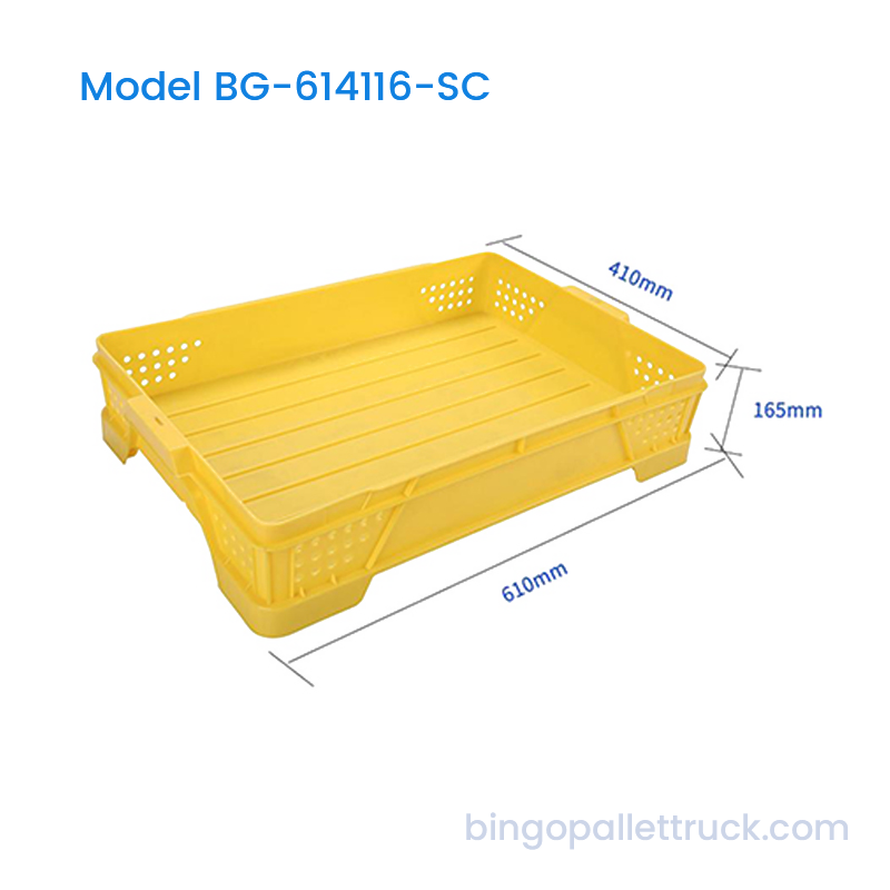 22L HDPE Stackable Plaisteacha Aeraithe Stackable le haghaidh Stóráil Peach
