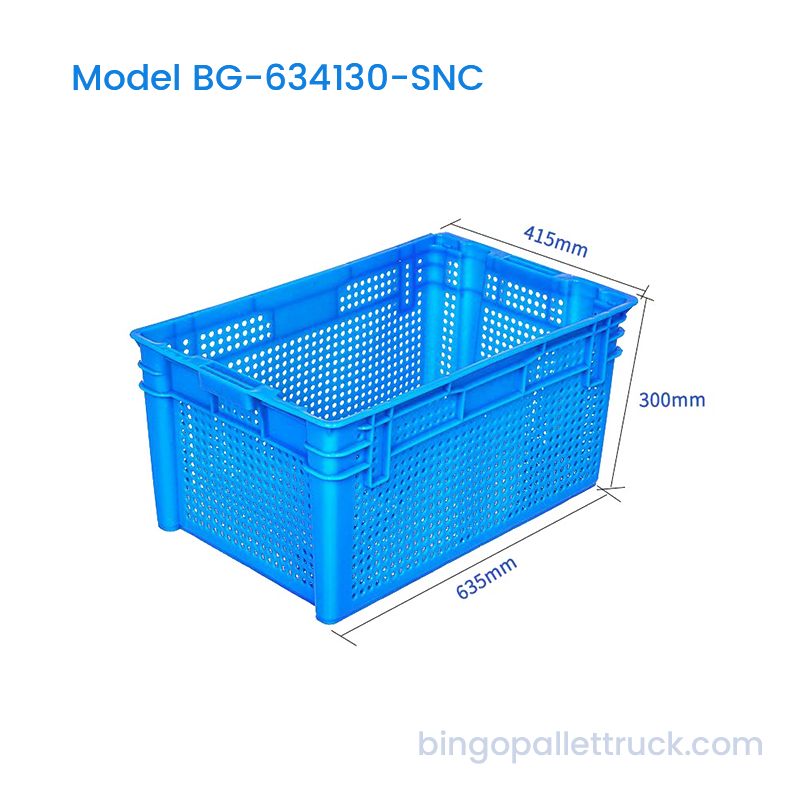 64L cliathbhosca HDPE Neadaithe Stackable le haghaidh Torthaí agus Glasraí